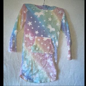 Long hoodie with unicorn hood with hood and ears